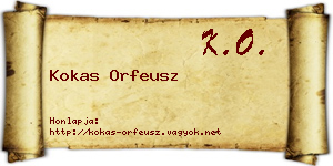 Kokas Orfeusz névjegykártya